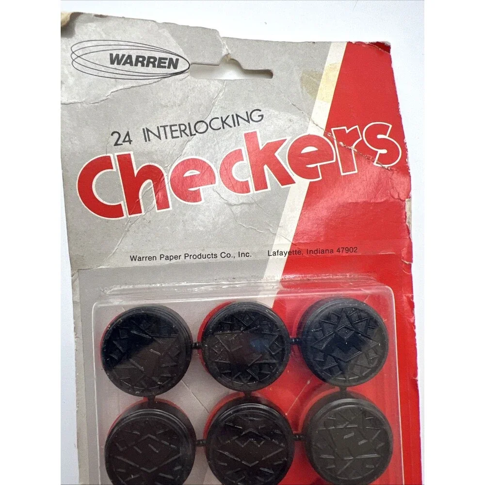 2-Vintage Warren  Set of 24 Interlocking Checkers Brand New in Package, No 238